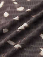 Semi-Semitransparente Spot estampado malla Fitted Top