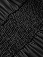 Tiered Ruffled Smocked Satinado Minivestido