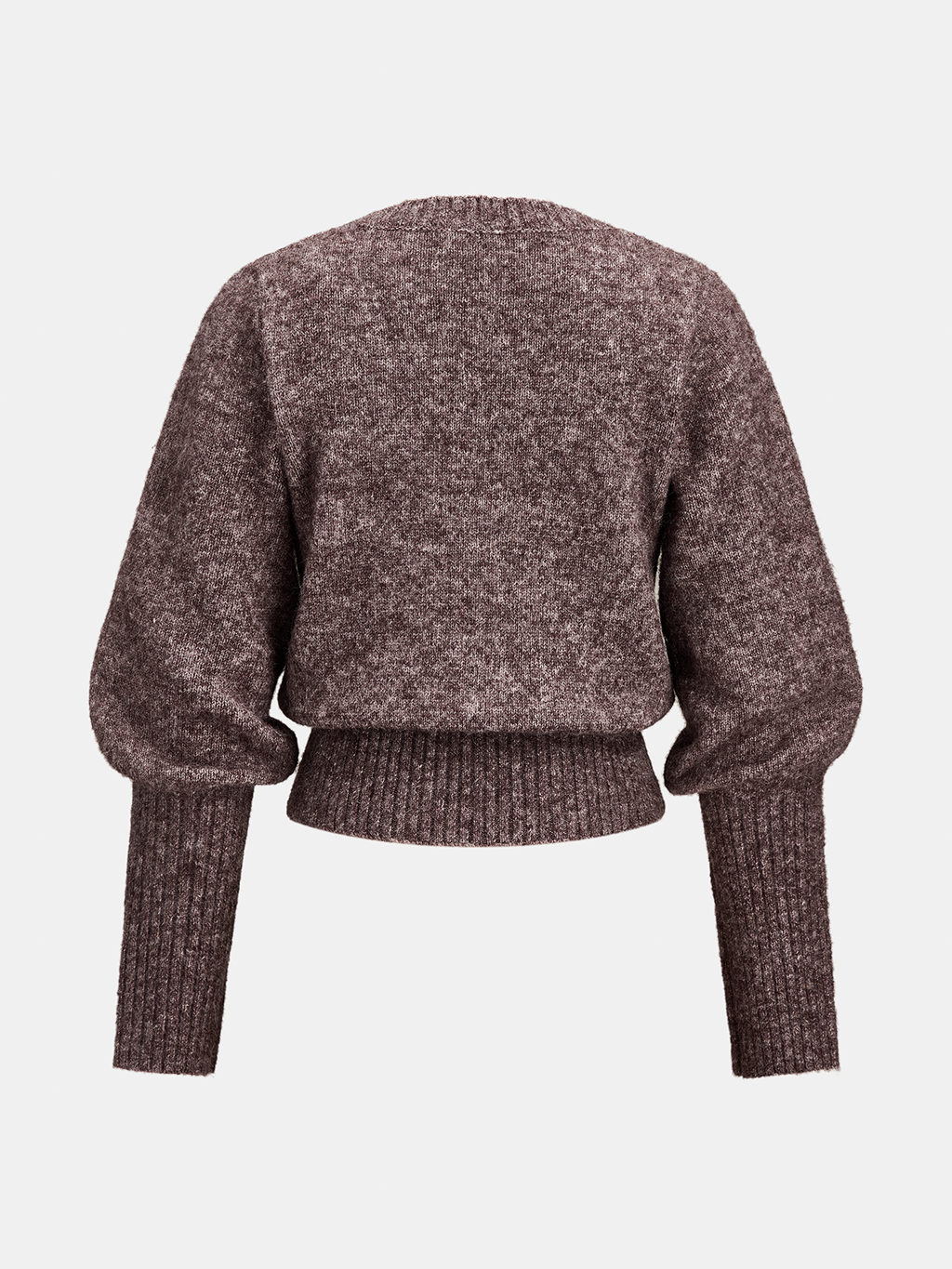 Marled Punto Henley cuello Mezcla de Lana jersey