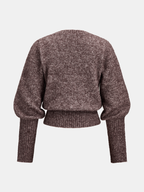 Marled Punto Henley cuello Mezcla de Lana jersey