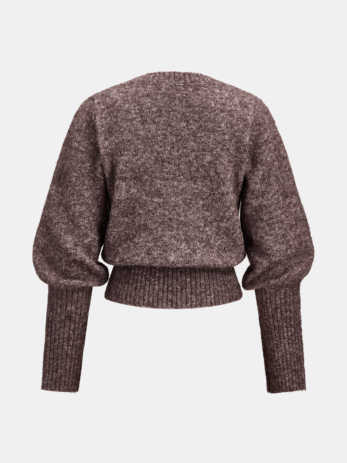Marled Punto Henley cuello Mezcla de Lana jersey