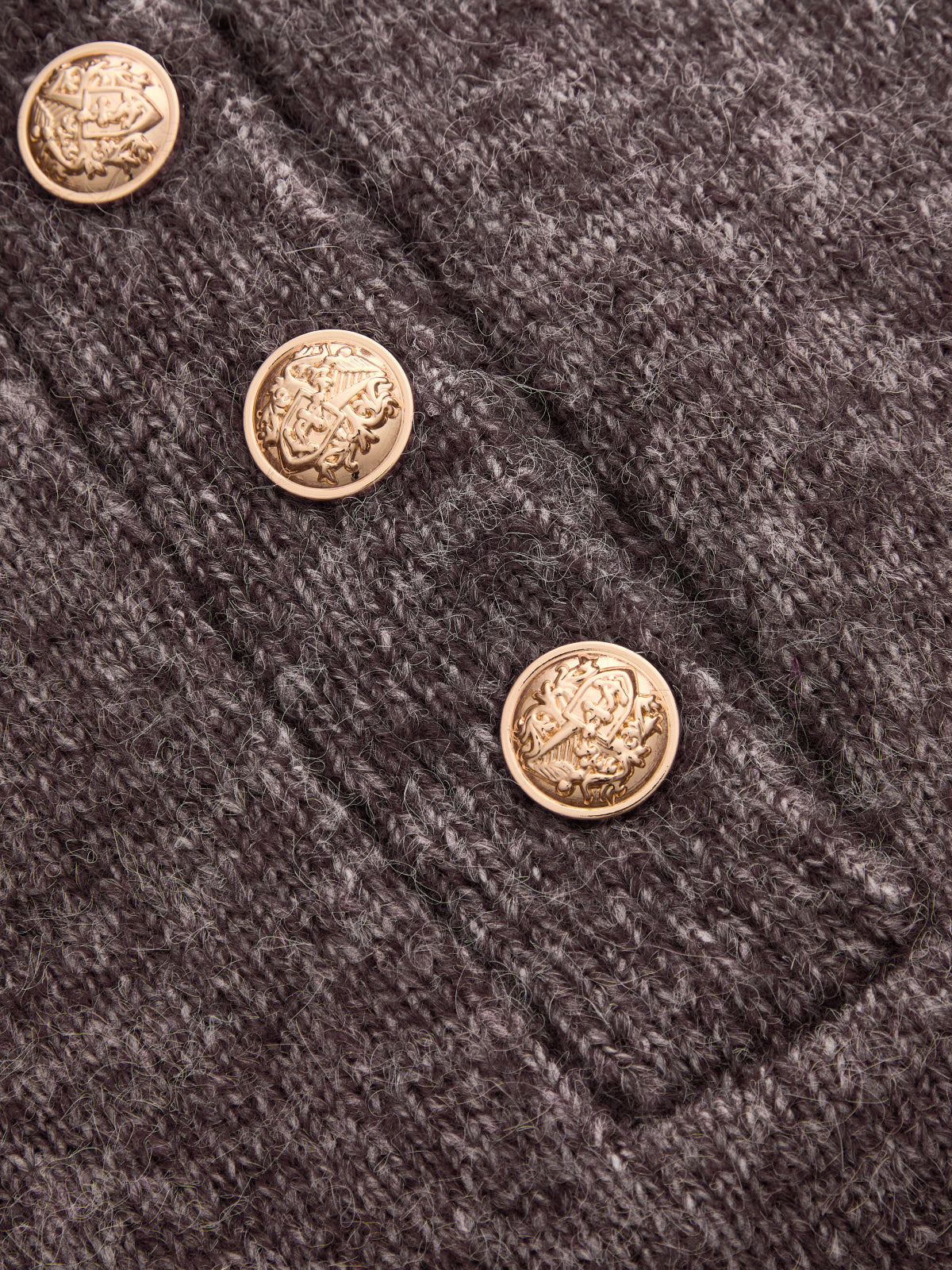 Marled Punto Henley cuello Mezcla de Lana jersey