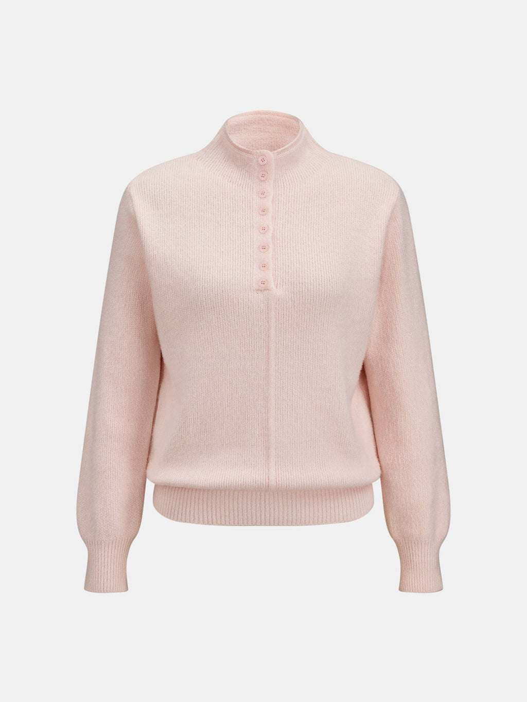 Henley alto cuello Suave Punto jersey