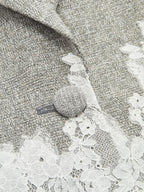Encaje bajo Cropped Tweed Blazer
