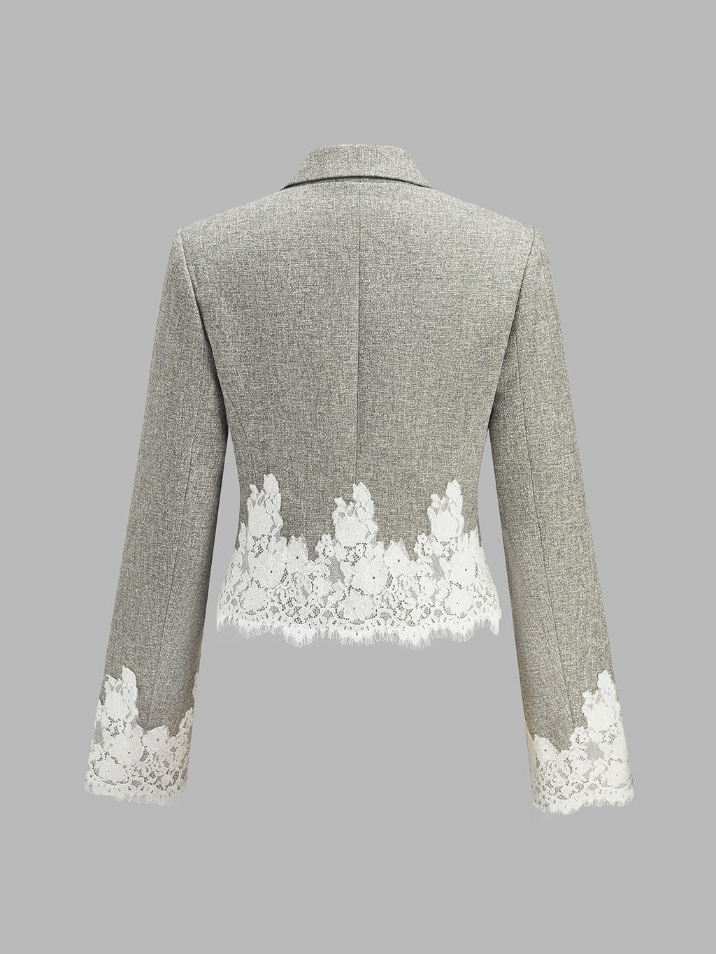 Encaje bajo Cropped Tweed Blazer