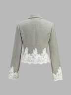 Encaje bajo Cropped Tweed Blazer