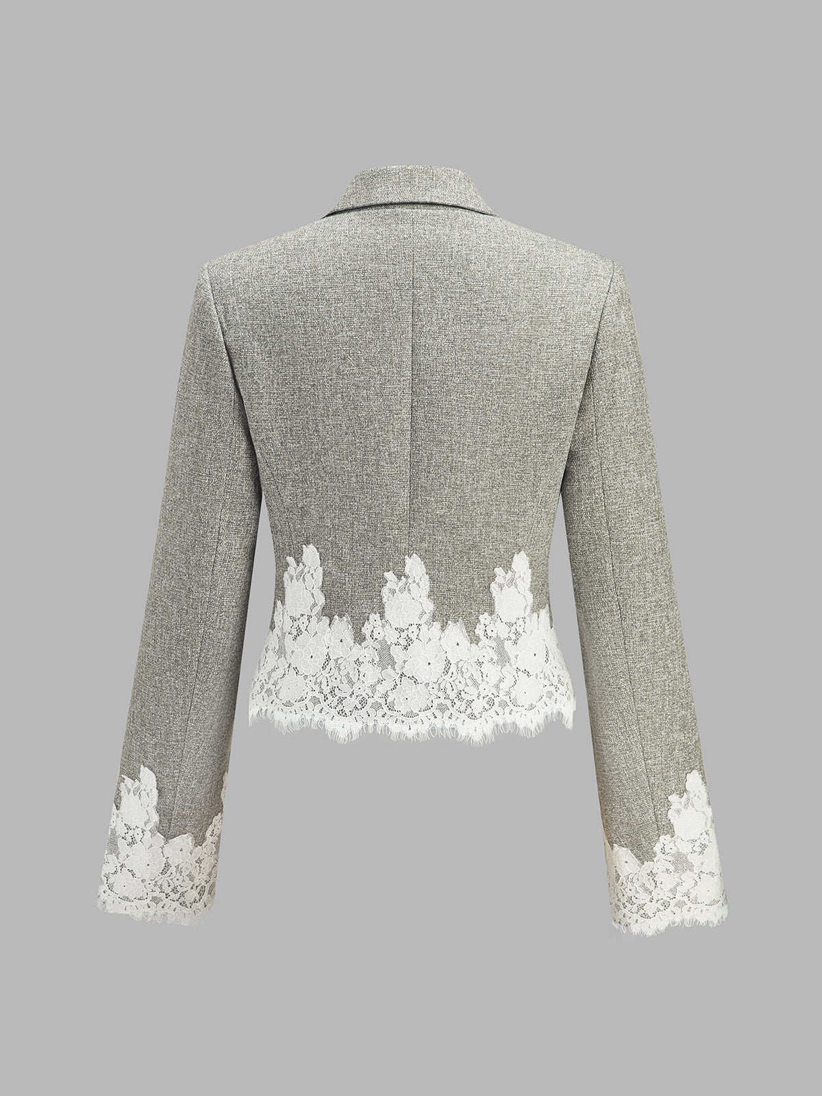 Encaje bajo Cropped Tweed Blazer