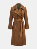 Con Cinturón Faux Ante Cruzado Gabardina Abrigo