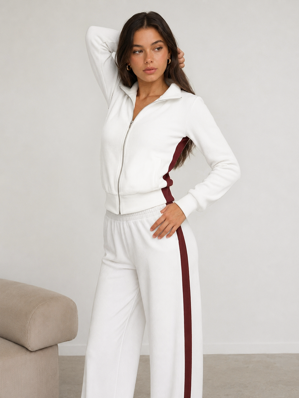 Contraste Side ribete Ribbed Set