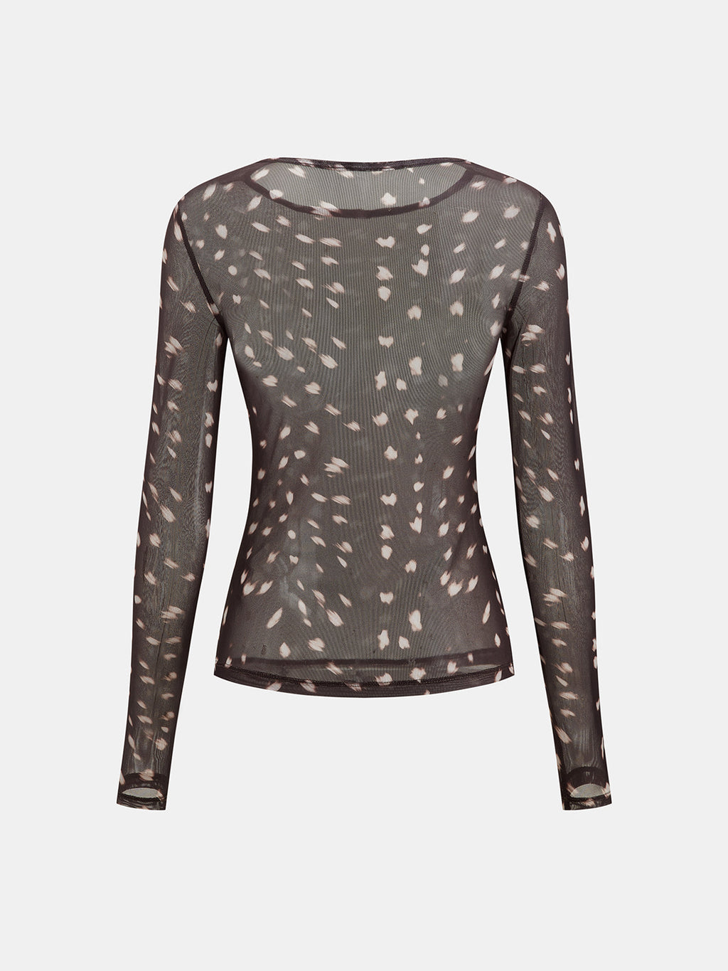 Semi-Semitransparente Spot estampado malla Fitted Top
