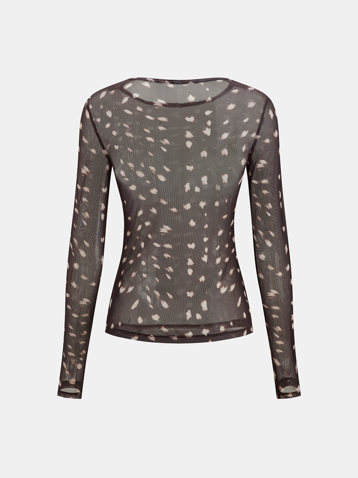 Semi-Semitransparente Spot estampado malla Fitted Top