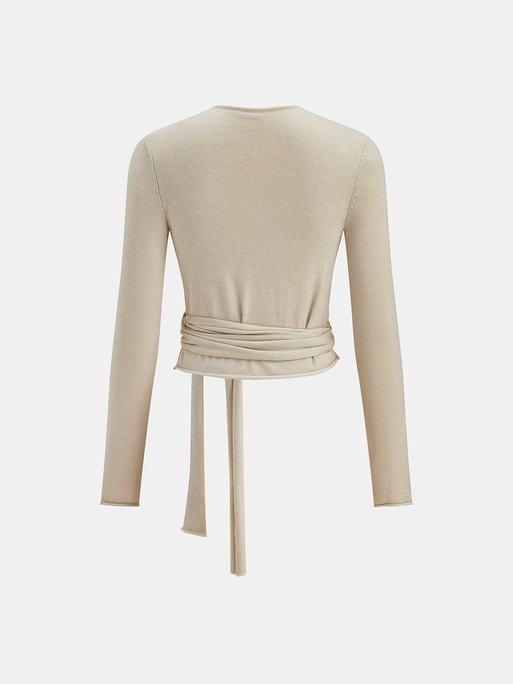 Cruzado Tie Mezcla de Lana Punto Top & midi Falda Set