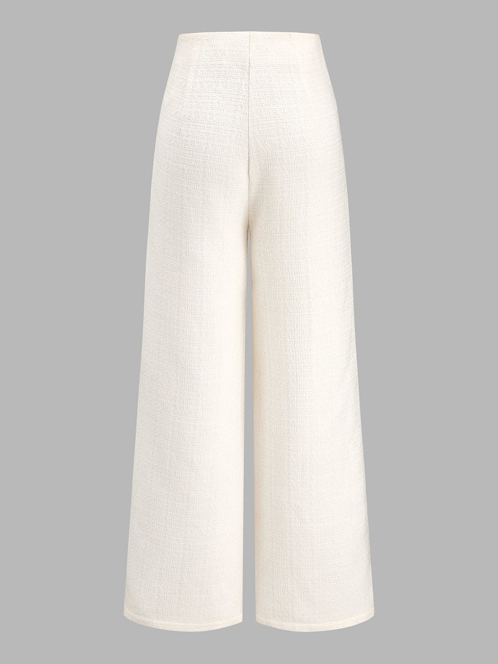 Botones Metálicos Tweed Pierna Ancha Pantalón