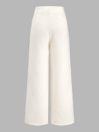 Botones Metálicos Tweed Pierna Ancha Pantalón