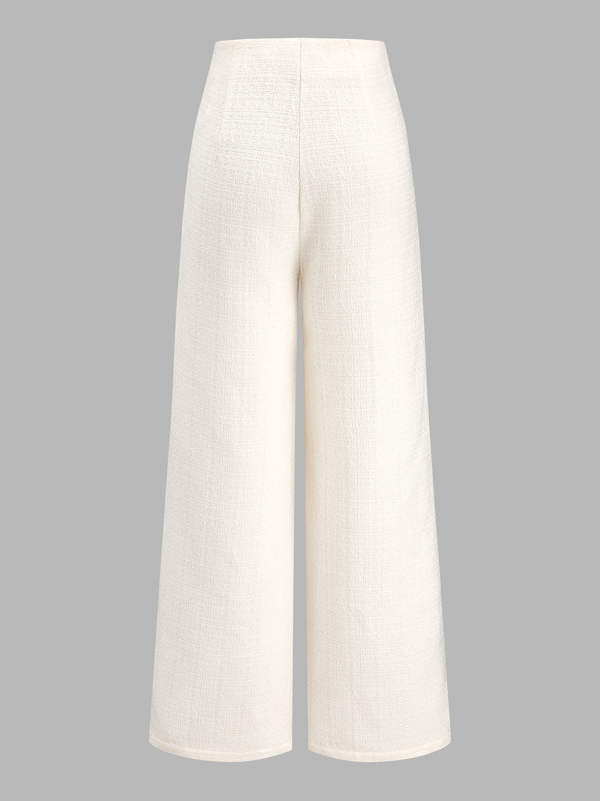 Botones Metálicos Tweed Pierna Ancha Pantalón