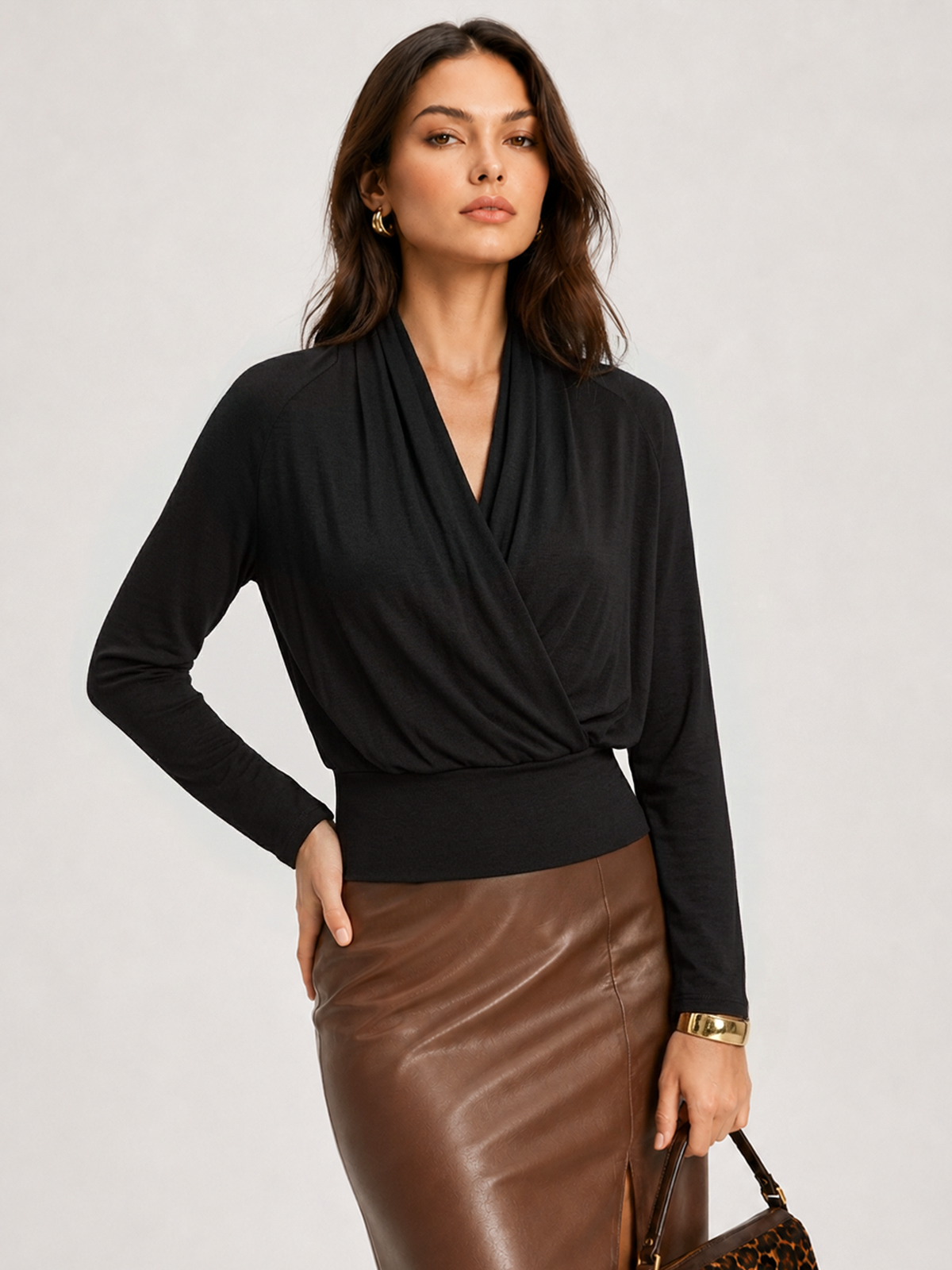 Cruzado Cross Manga Larga Crop Top