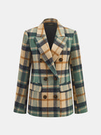 Multi-Color Cuadros Tailored Cruzado Blazer