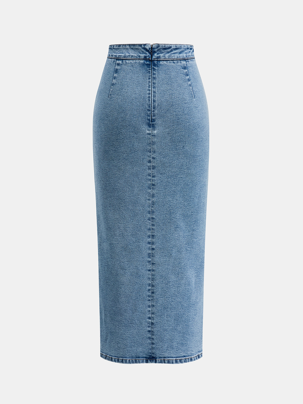 Cruzado-Abertura Frontal Denim midi Falda