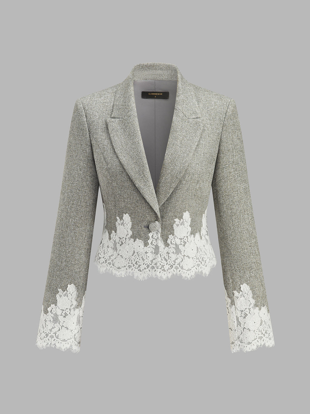 Encaje bajo Cropped Tweed Blazer