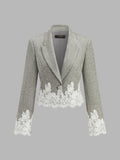 Encaje bajo Cropped Tweed Blazer