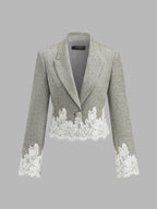 Encaje bajo Cropped Tweed Blazer