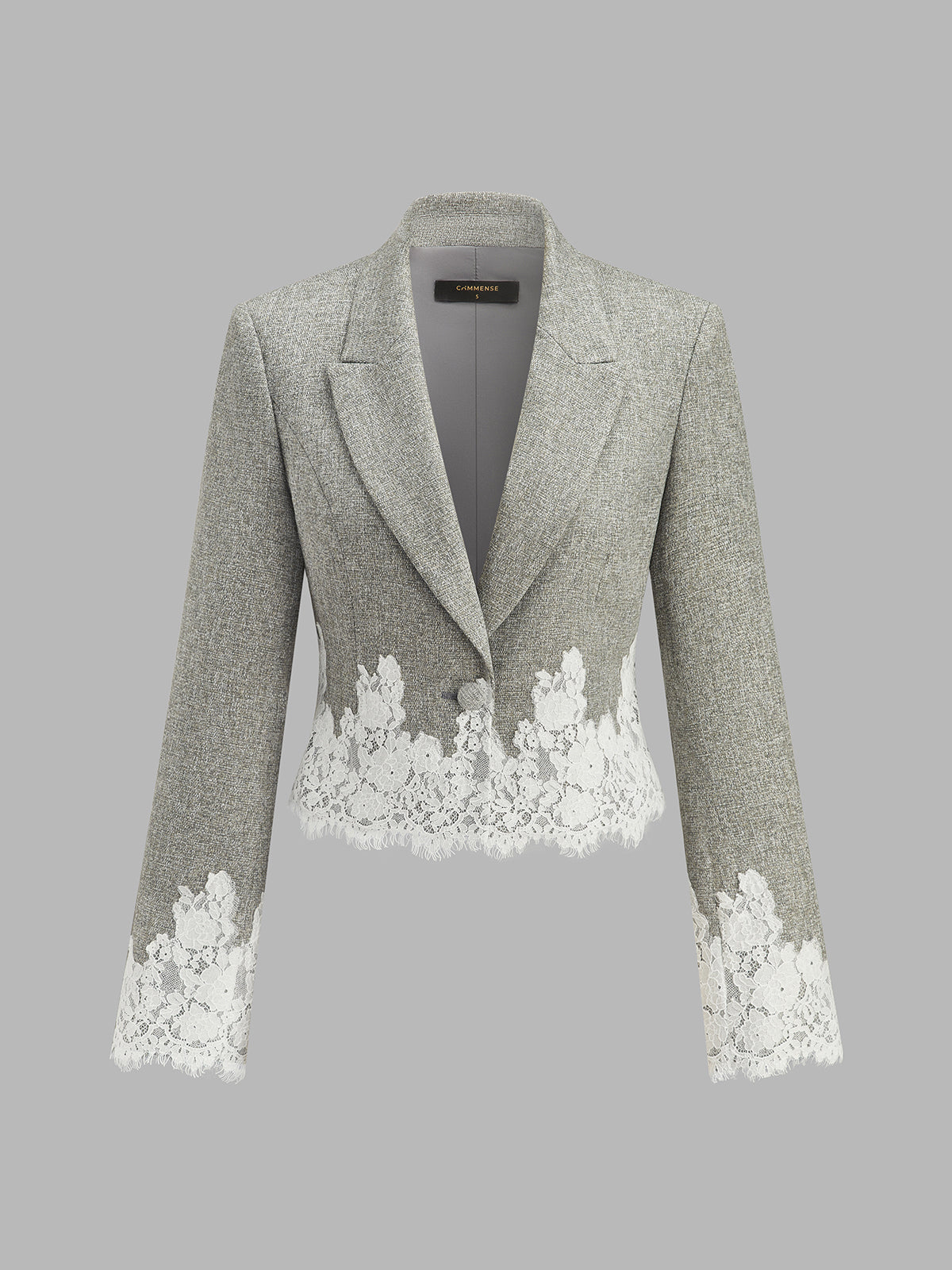 Encaje bajo Cropped Tweed Blazer