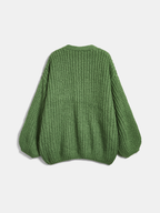 Chunky Punto Escote V Pocket Oversize Cárdigan
