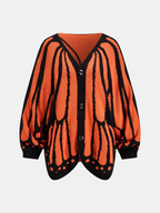 Butterfly-Wing Oversize Escote V Punto Cárdigan