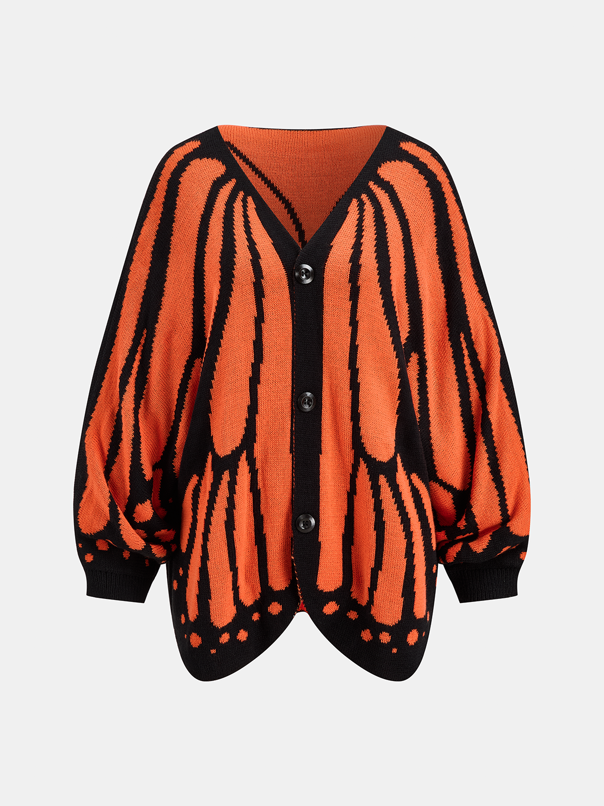 Butterfly-Wing Oversize Escote V Punto Cárdigan