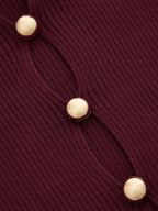 Cuello Alto Cutout Entallado Ribbed Punto Vestido