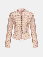 Mandarin cuello Ditsy Floral Napoleon Chaqueta