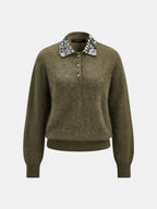 Jersey de Lana con Cuello Joya
