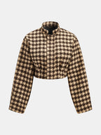 Houndstooth Cropped Chaqueta Shorts Co-ord Set