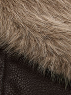 Large Faux-pelo cuello Efecto Piel Chaqueta
