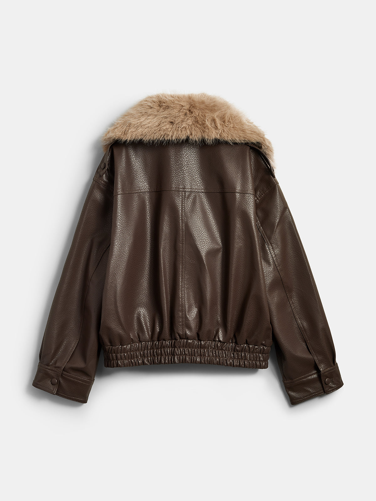 Large Faux-pelo cuello Efecto Piel Chaqueta