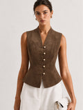 Faux-Ante Frog-botón Waistcoat