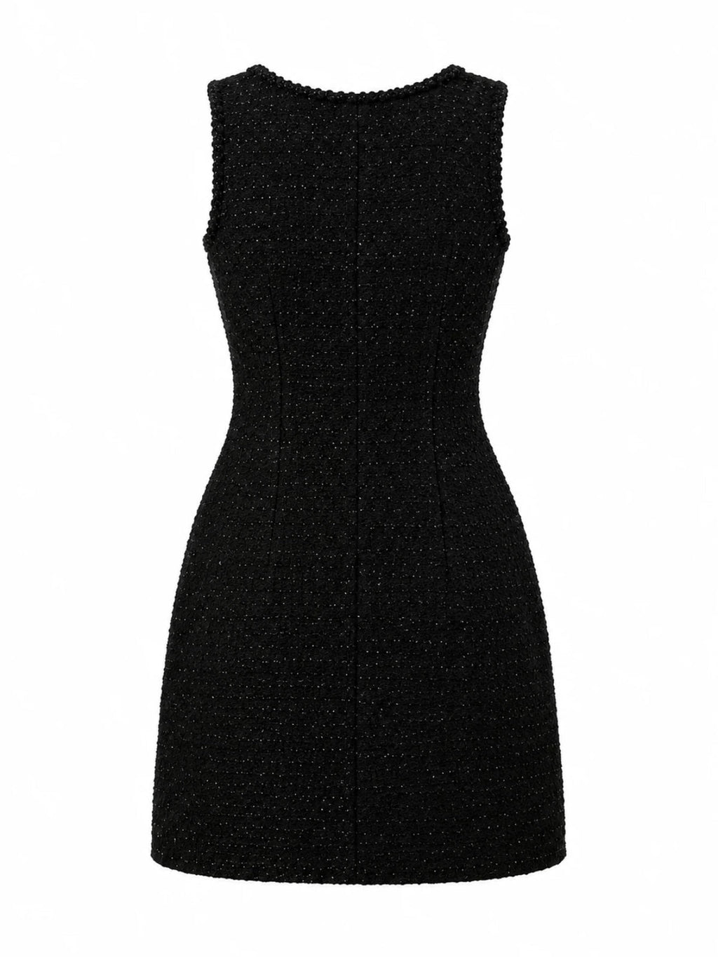 Floral Brooch Tweed Sin Mangas Minivestido