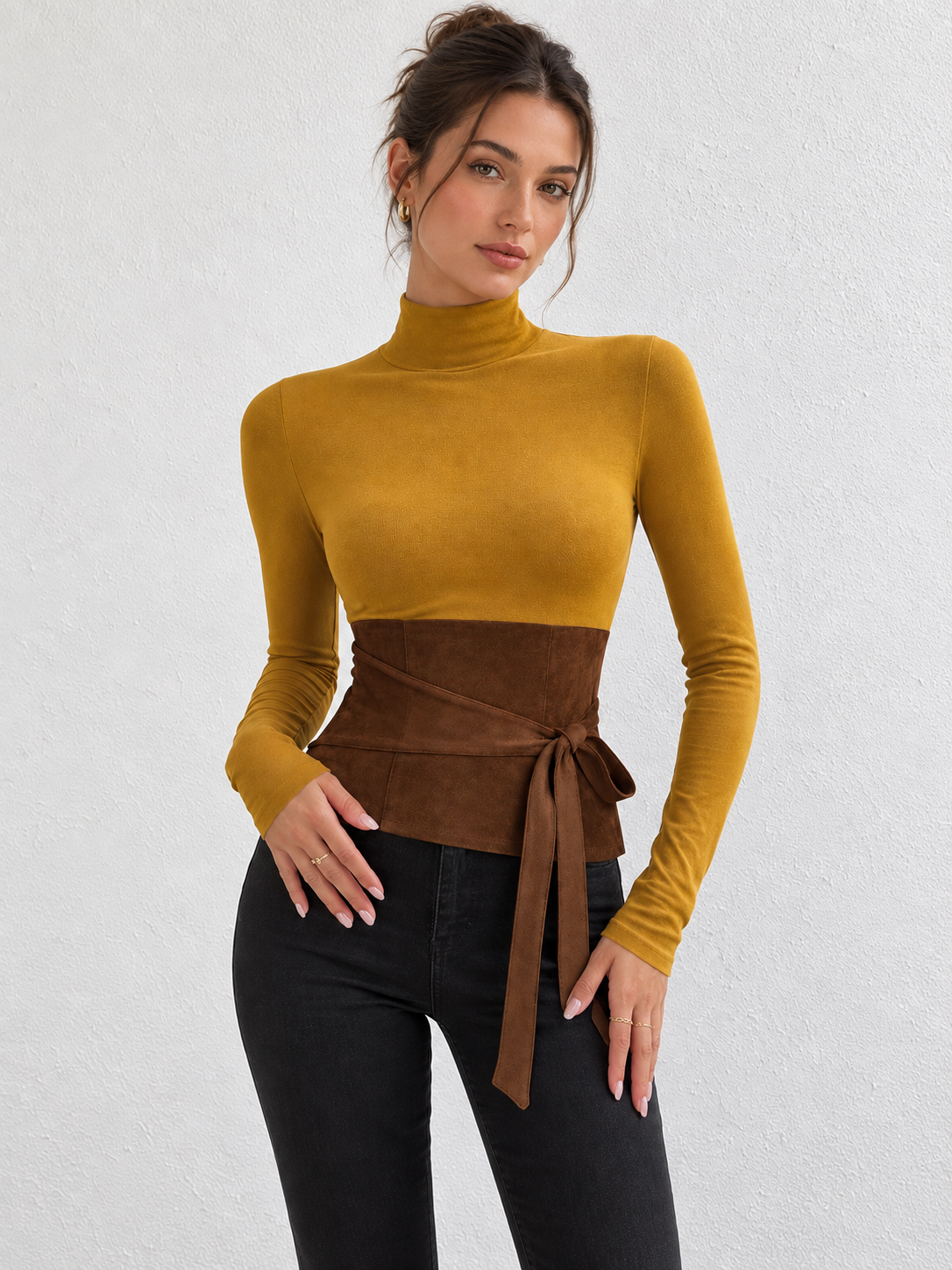 Faux-Ante Panel Cuello Alto Punto Top