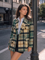 Multi-Color Cuadros Tailored Cruzado Blazer