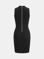 Vestido de Punto con Botones Metálicos