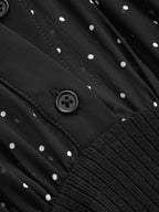Lunares malla Spliced Punto con Cuello Top