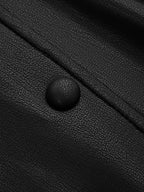 Frontal-botón Faux-Leather largo Falda