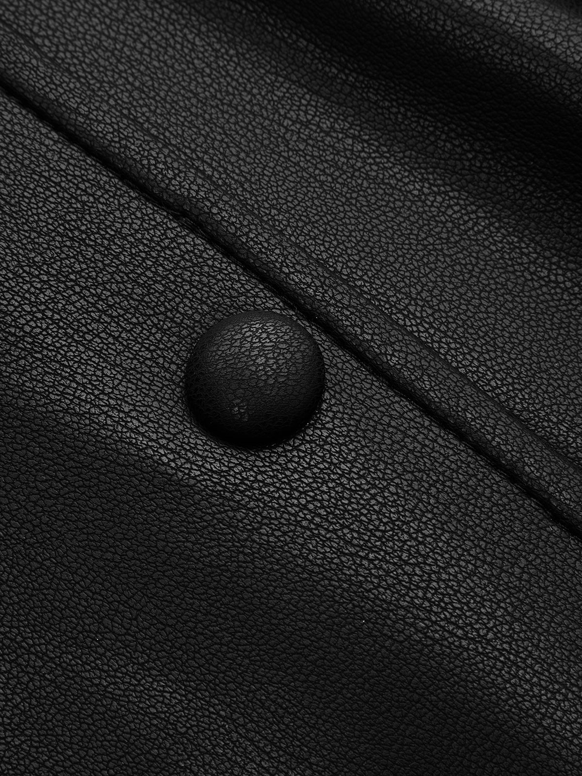 Frontal-botón Faux-Leather largo Falda