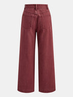 Plisado Corte Recto Jeans