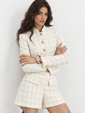 Grid Tweed Dos Piezas Shorts Set