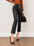 Efecto Piel Seamed Cropped Flare Pantalón