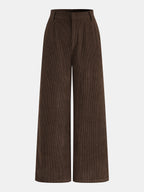 Corduroy con Cinturón Chaleco Pierna Ancha Pantalón Set