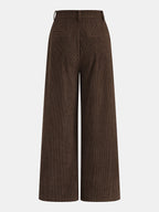 Corduroy con Cinturón Chaleco Pierna Ancha Pantalón Set
