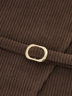 Corduroy con Cinturón Chaleco Pierna Ancha Pantalón Set