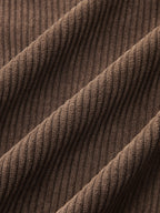 Corduroy con Cinturón Chaleco Pierna Ancha Pantalón Set